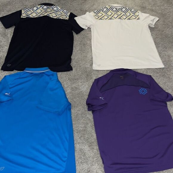 Amazing lot of 4 colorful Bryson Deschambeau Puma Rickie Fowler Golf Shirt-M - Picture 2 of 12